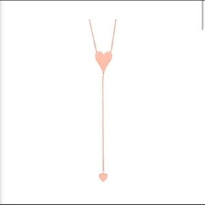 Stephanie Gottlieb two heart lariat necklace rose gold